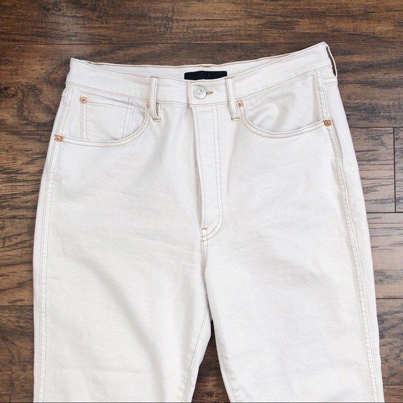 3x1 • Claudia jeans slim cropped high waist straight leg Pale Stone beige ecru - Picture 5 of 15